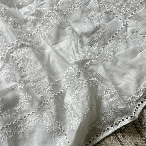 ELSA White Eyelet Panel A-Line Midi Skirt - Picture 6 of 11